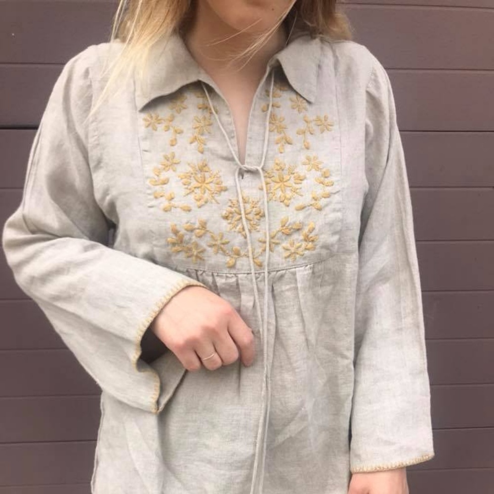 Tan Tie Up Long Sleeve